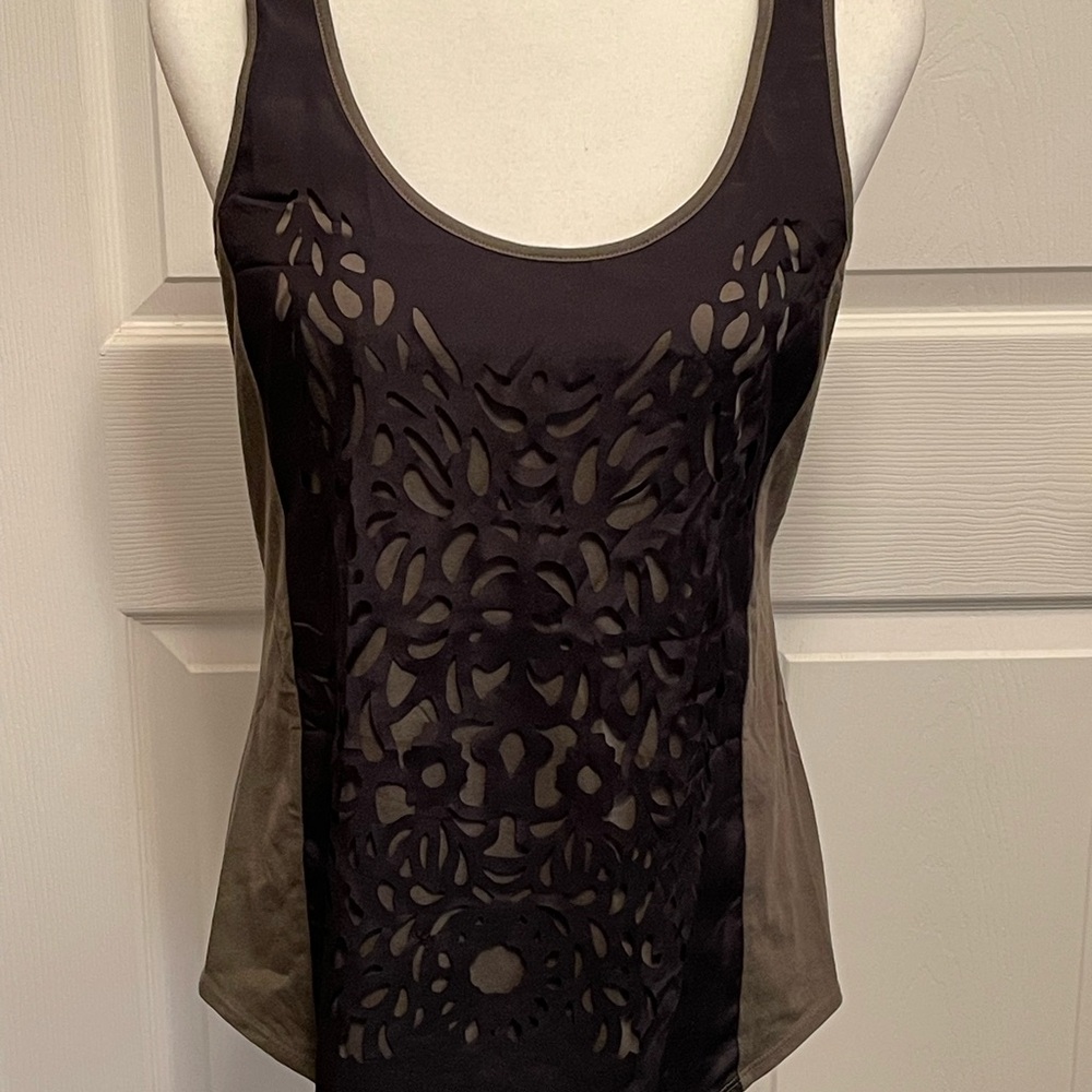 a.n.a Black Cut Out Fitted Tank Top